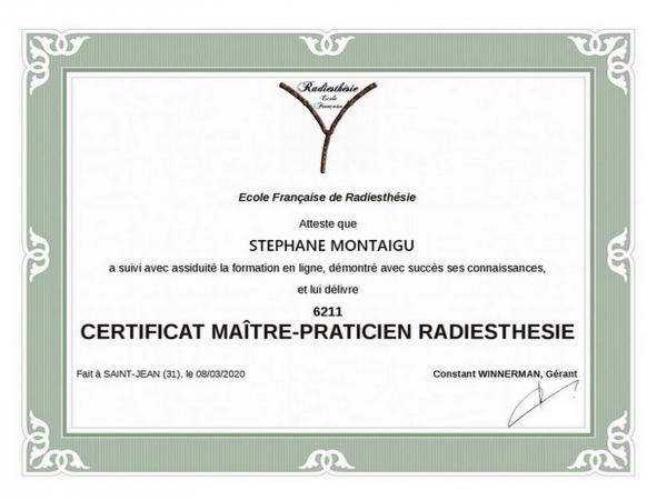 Certificat maitre praticien radiesthesie page 001