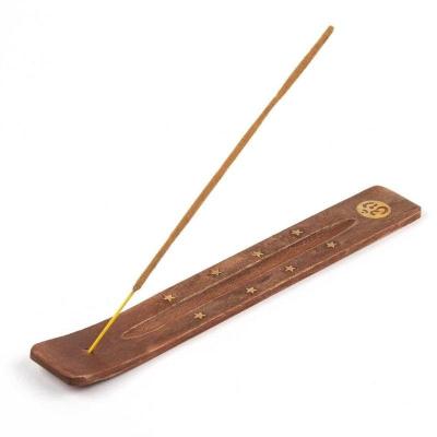 Porte encens en bois motif om
